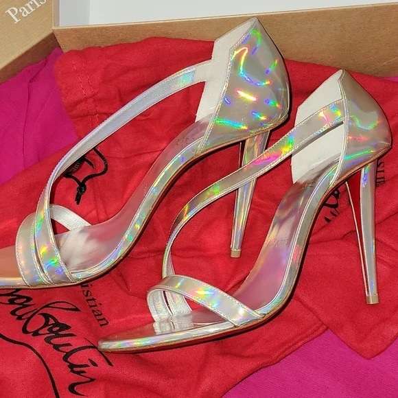 Christian Louboutin ASTRIDAL 100
Iridescent Patent Heels Sandals Shoes size 37 - Picture 6 of 10
